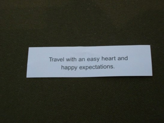 Fortune cookie, travel advice