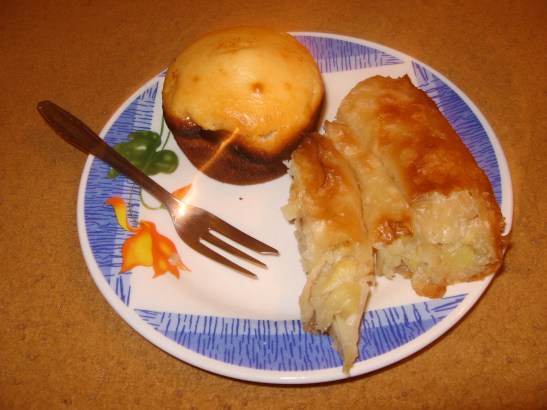 This is burek and a muffin from one of my favorite hosts of all time, a woman named Hana in Sarajevo. <3 I will never forget how lovely she is and how she welcomed me in.